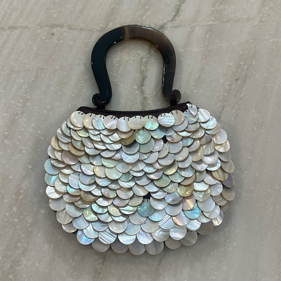 Artmosphere Handbags - Vintage Capiz Mother of Pearl Silk Lined Clutch Bag